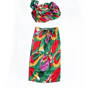 With Jean Naomi Midi Skirt Geo Print Green